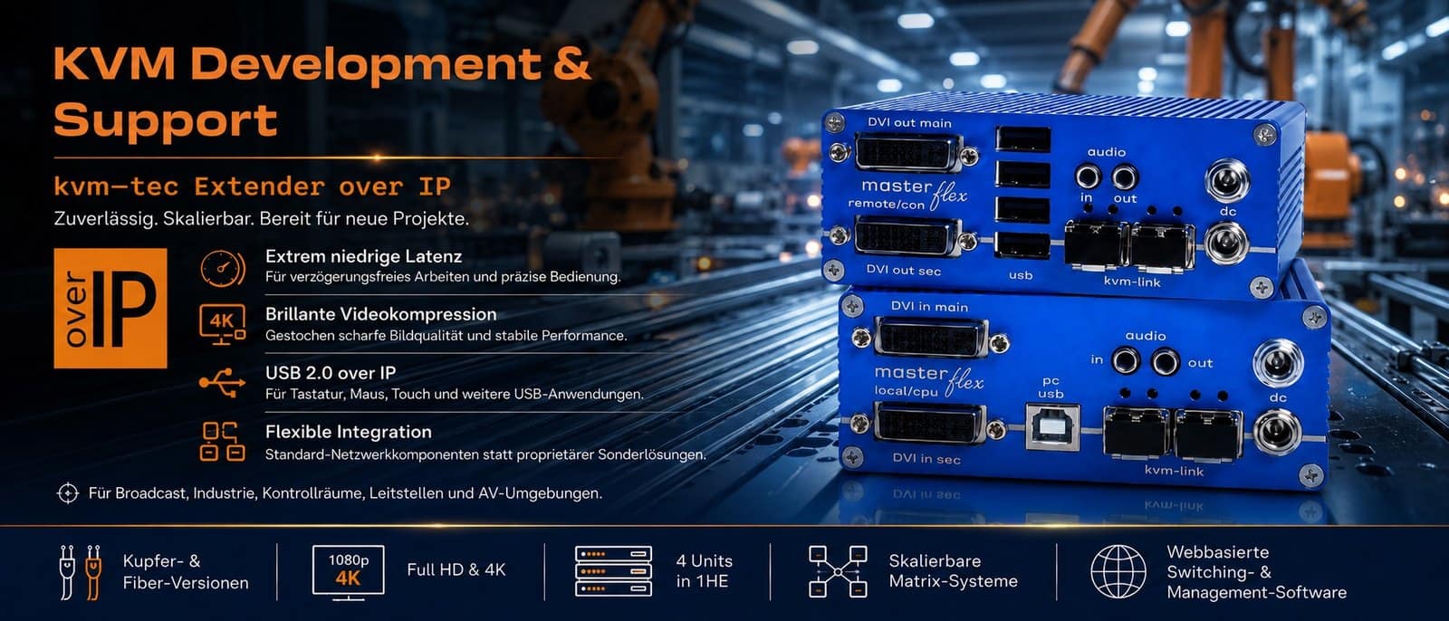 KVM Development & Support – KVM-over-IP extenders and matrix systems