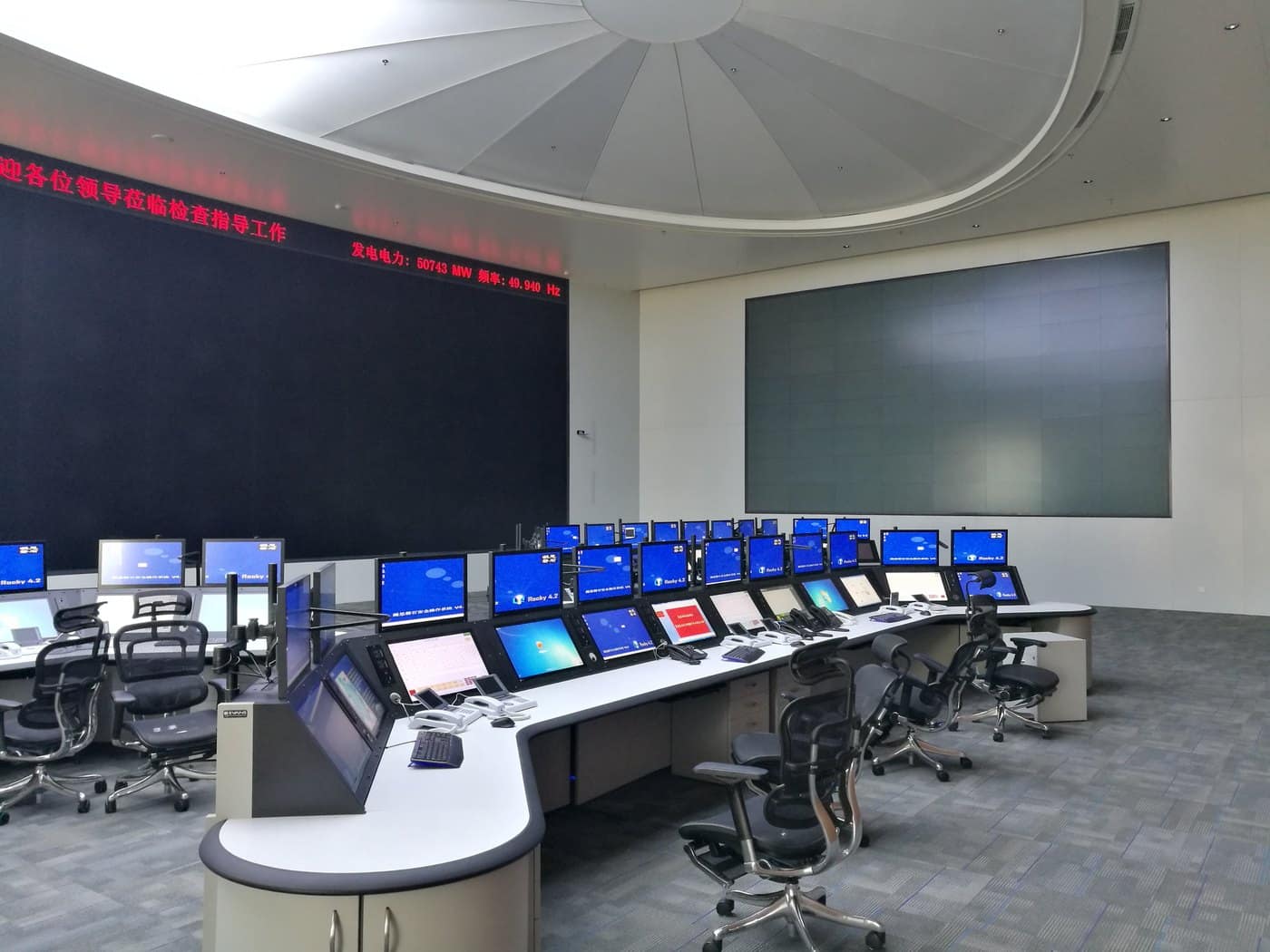 Control room with KVM-over-IP operator workplaces